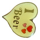 Vintage I Love Beer Enamel Lapel Pin Pinback Heart E215
