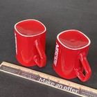 2 Vtg Nescafe Red   White 8oz Cups Mug Cup  Coffee Tea Collectible Mugs 2 Tone
