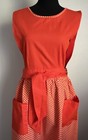 Vintage 70   s Design House Full Apron Wrap - Grommet Tie   Waist Orange Polka Dot