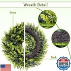 Huziyahan Spring Summer Boxwoods Green Wreath For Front Door Decor  16-18inch