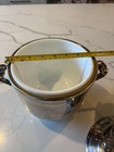 Vintage Oneida Silver Plated Ice Bucket Lidded With White Glass Insert