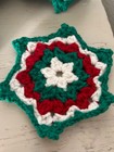 Granny Squares Crochet Afghan Crafts Lot Of 53 Pieces Christmas Red Green