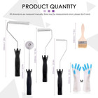 4pcs Fiberglass Roller Tools And 1pcs Detail Brushes With 1 Pair Glove Kit  Fibe