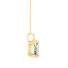 1 Ct E vvs Princess Lab Created Grown Diamond 14k Yellow Gold Pendant Necklace