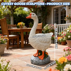 Porch Goose Statue Large White Porch Goose Big Resin Garden Lawn Yard 20 Inches
