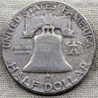 1956 Franklin Half Dollar Vf   Very Fine  Low Mintage 4m -  9 Fine Silver Coin 