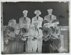 Antique Glass Photo Negative  Cheerful Group Portrait On Dock Or Pier