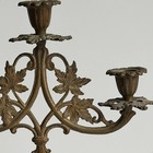 Antique Victorian Brass Candelabra 3-taper Candle Holder French 19th Century 13 