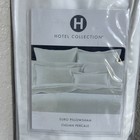 Hotel Collection Italian Percale Euro Pillow Sham White Silver Border 100  Cotto