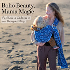 Organic Baby Ring Sling Carrier     Boho Hemp Wrap  sapphire Dream 