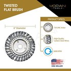 2 Pcs Wheel Brush 6-inch  6  Twisted Knotted  Stainless Steel - Arbor Hole  7 8