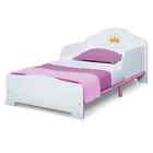 Princess Toddler Bed With Crown White Wooden Cute Little Girls Big Kid Bed Child