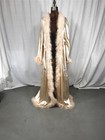 Antique Robe Satin With Feathers Long Ivory Bust 48 In  Lingerie Original 