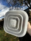Vintage Art Deco Square Milk Glass Clear Glass Ceiling Light Shade Starburst 10   