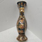 Royal Satsuma Hand Painted Vase Brilliant Colors Crackle Finish 11   X 5  