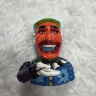 Vintage Cast Iron Clown Coin Bank Hand Painted Circus Mechanical Creepy Horror