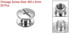 50 Sets M5 X 4mm Chicago Screw Metal Stud Screw Rivets For Leather Silver