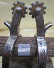 Beautiful Pair Hand Engraved Silver Mounted Crockett  cr   mens Spurs