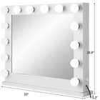 White Hollywood Makeup Vanity Mirror With Light Stage Large Beauty Mirror Dimmer