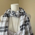 Rising Tide Plaid Scarf Lightweight Fringe Indie Sleaze Boho Grunge 2000s