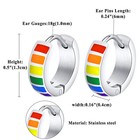 Men s Womens Stainless Steel Hoop Rainbow Earrings For Lgbt Gay Lesbian Bisexual