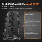 2x Aluminum Valve Cover Set For 2009-2010 Dodge Ram 1500 2011-2021 Ram 1500 5 7l
