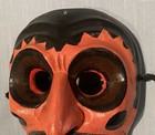 Old African Carved Painted Wooden Ceremonial Mask Spooky Face Lot 2