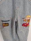 Vintage Y2k Bob The Builder Hickory Stripe Denim Overalls Kids Embroidered