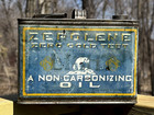 Vintage Rare Metal Zerolene Square  Motor Oil Can W  Bear Graphic Gas  sign