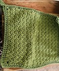 Set Of 2 Sage Green Crochet Washcloths Handmade Cotton W  Hanging Loop