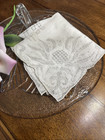 Vintage Hand Embroidered Appenzell White Handkerchief