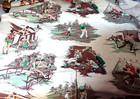 Vintage Sports Fabric Baseball Football Basketball Golf Bowling Track 1 Yd  Pcs