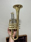 Vintage Engraved Conn Director Cornet With Case Tested Working