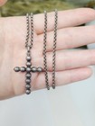 Antique Austrian 800 Silver Chain Cross Pendant Religious 