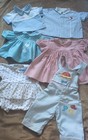 Lot Of 6 Vintage 1960s Baby  Clothes Shirts Overalls Sundress Red Dress