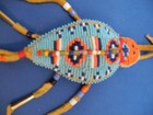 Native American Plains Indian Trade Bead Leather Umbilical Turtle Fetish Amulet