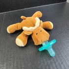 Wubbanub Plush Pacifier Set Moose And Polar Bear Brown White Plaid 2 Pack