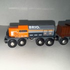 Brio Wooden Railway Aj-306 Box Cars Train   Engine Set Vguc Thomas Compatible