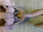Block And Tackle Double Pulley Wood Metal W  Hook Large 18  Antique Nautical