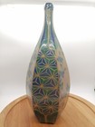 Japanese Meiji Period Kiyomizu Ware Hexagonal Gold Painting Flowers Vase 