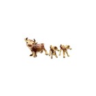Hagen-renaker Retired Miniature Figurine Cartooney Brown Cow And Two Calves