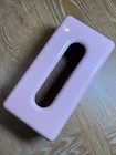 Vintage Mid Century Modern Plastic Tissue Box Cover Pink Cottagecore