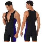 Mens Bathing One-piece Beachwear Triathlon Swimsuit Beach Swimwear Jumpsuit