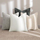 Pack Of 4 Couch Throw Pillow Covers 18x18 Inch Gray Soft Decorative Chenille Pil