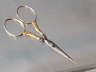 Antique 19th C French Gilded Steel Embroidery Scissors Sewing Tools Gold Finish