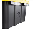 Hdx 6 5-qt Tough Storage Tote In Black With Yellow Lid