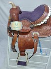 Youth Western Leather Barrel Horse Saddle Include Tack Set 10 In To  13 In
