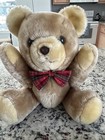 Vintage Avon Teddy Bear 1985 Plush Tan Stuffed Animal Plaid Bow Pa 940