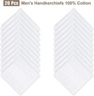 20 Pcs Cotton Handkerchiefs White Men s Handkerchiefs   Pocket Square Large H