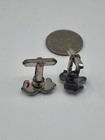 Vintage Silver Tone Ram Head Hickok Cufflinks Dimensional Detail Animal Motif
